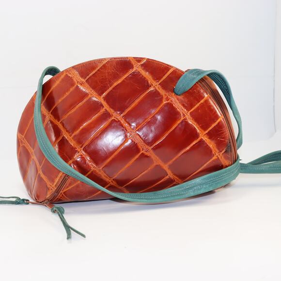 Carol Hearty Art Bag Half-Moon Leather Crossbody w/ Charms Handmade - Picture 2 of 7